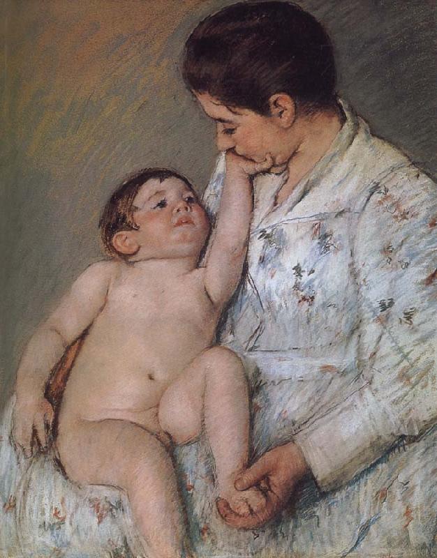 Mary Cassatt Baby-s touching France oil painting art